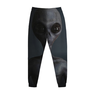 Scary Grey Alien 3D Print Jogger Pants