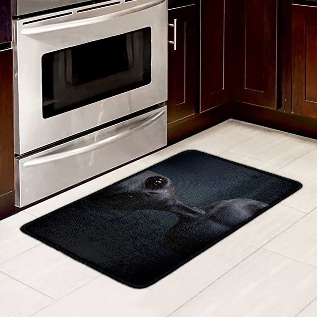 Scary Grey Alien 3D Print Kitchen Mat