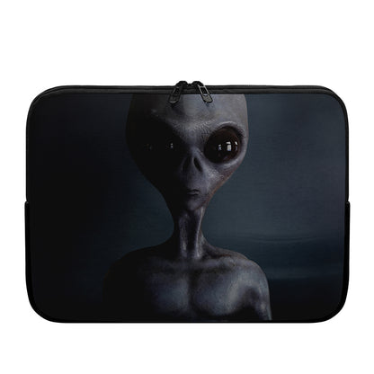 Scary Grey Alien 3D Print Laptop Sleeve