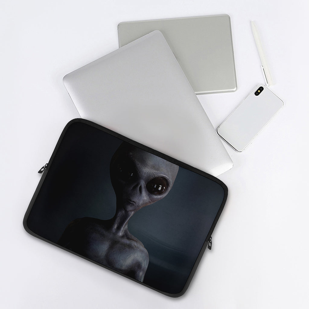 Scary Grey Alien 3D Print Laptop Sleeve