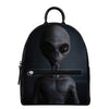 Scary Grey Alien 3D Print Leather Backpack