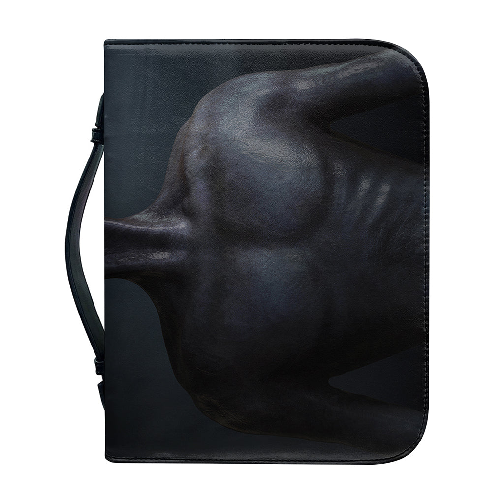 Scary Grey Alien 3D Print Leather Bible Cover