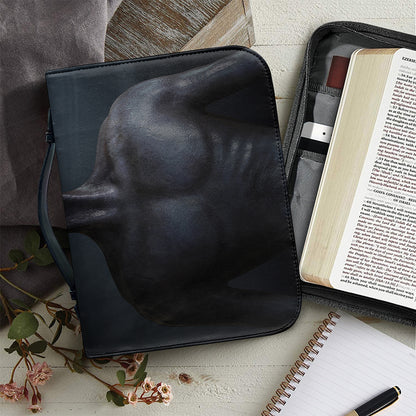 Scary Grey Alien 3D Print Leather Bible Cover