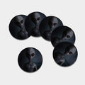 Scary Grey Alien 3D Print Leather Coaster Set