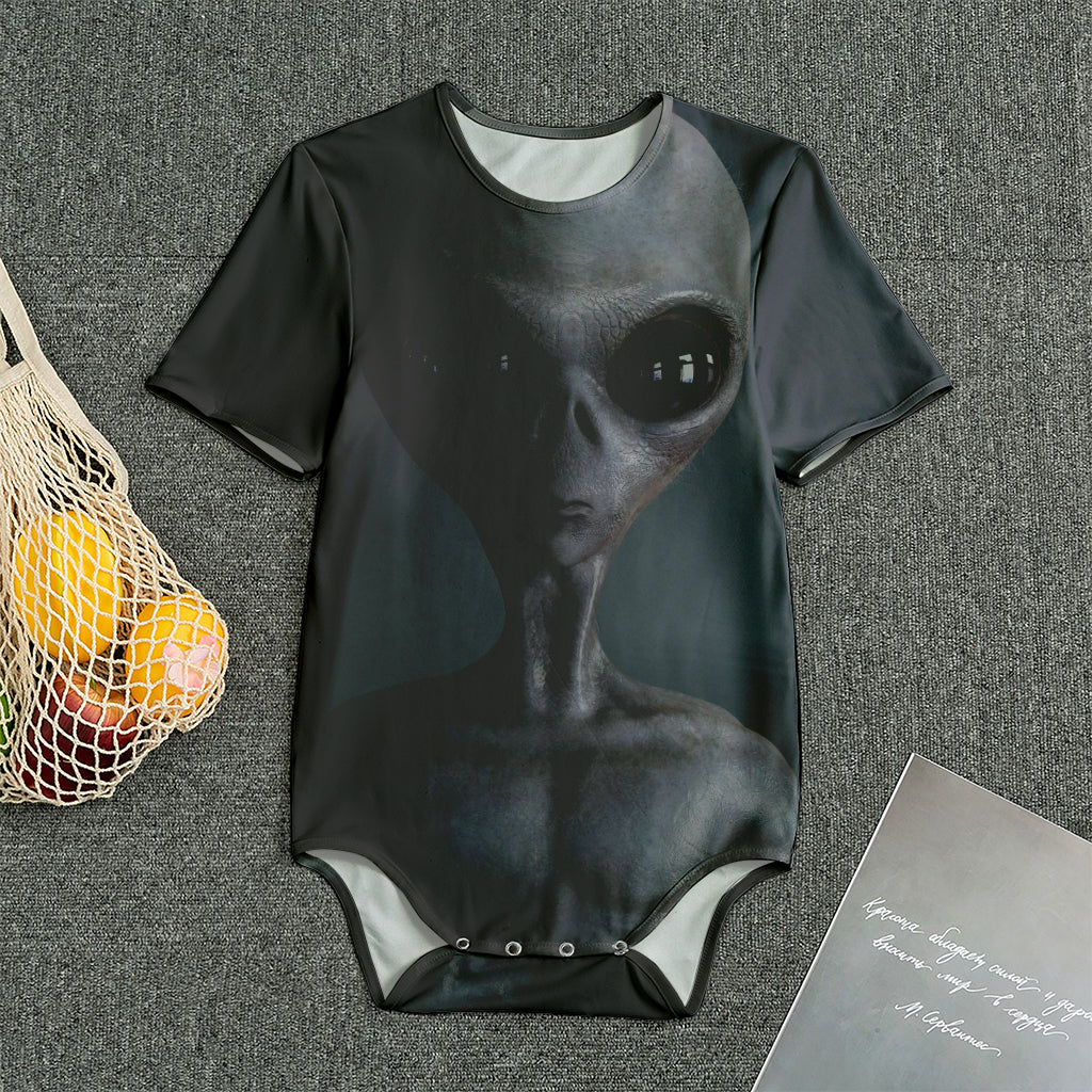Scary Grey Alien 3D Print Men's Bodysuit