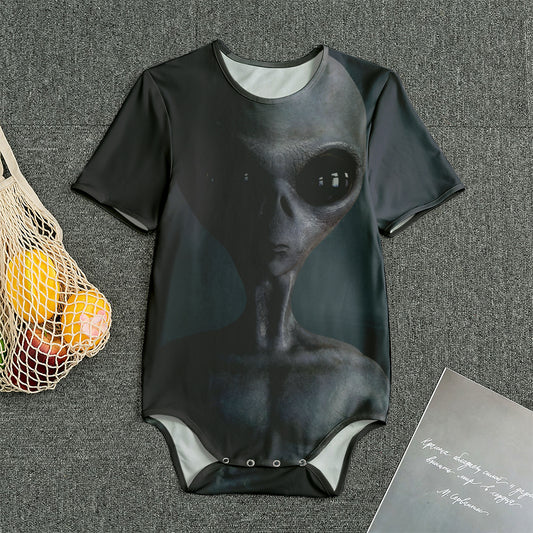 Scary Grey Alien 3D Print Men's Bodysuit