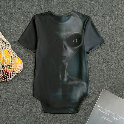 Scary Grey Alien 3D Print Men's Bodysuit