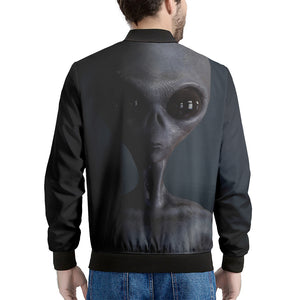 Scary Grey Alien 3D Print Men's Bomber Jacket