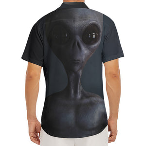 Scary Grey Alien 3D Print Men's Deep V-Neck Shirt