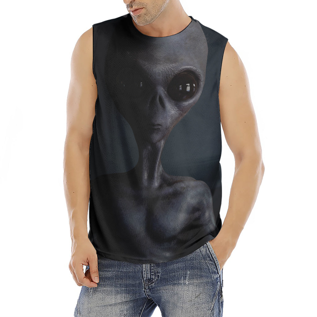 Scary Grey Alien 3D Print Men's Fitness Tank Top