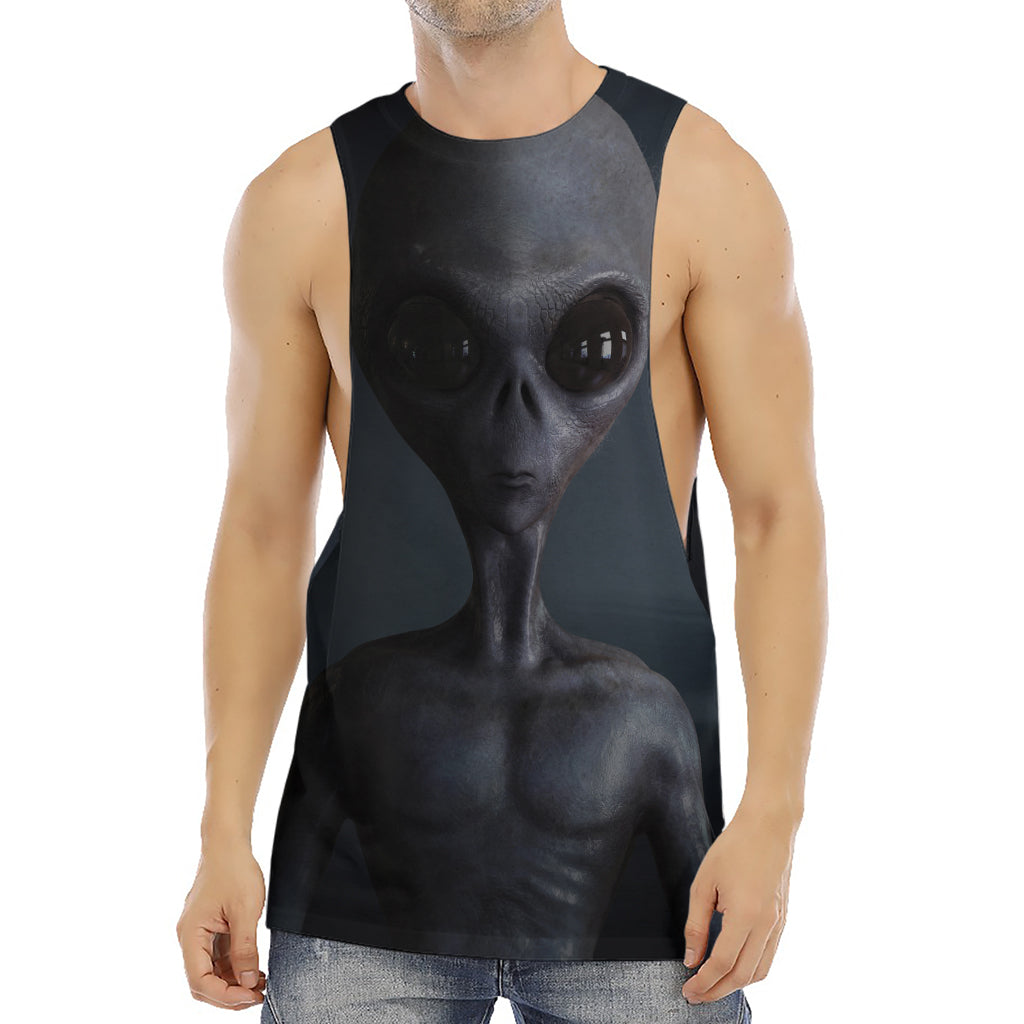 Scary Grey Alien 3D Print Men's Muscle Tank Top