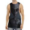 Scary Grey Alien 3D Print Men's Muscle Tank Top