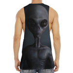 Scary Grey Alien 3D Print Men's Muscle Tank Top