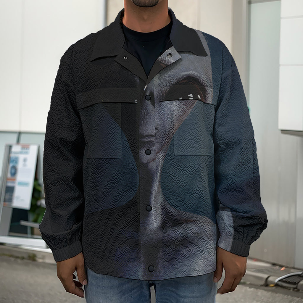 Scary Grey Alien 3D Print Men's Shirt Jacket