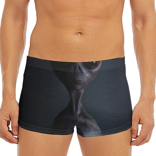 Scary Grey Alien 3D Print Men's Short Boxer Briefs