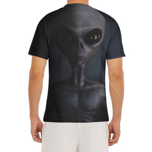 Scary Grey Alien 3D Print Men's Short Sleeve Rash Guard