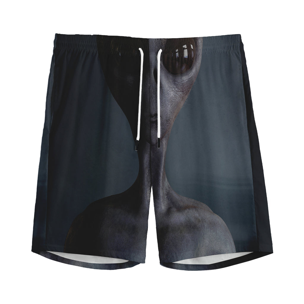 Scary Grey Alien 3D Print Men's Sports Shorts