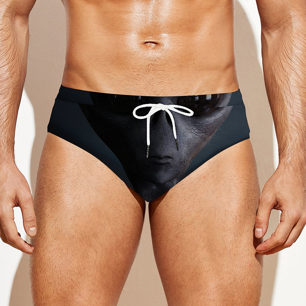 Scary Grey Alien 3D Print Men's Swim Briefs