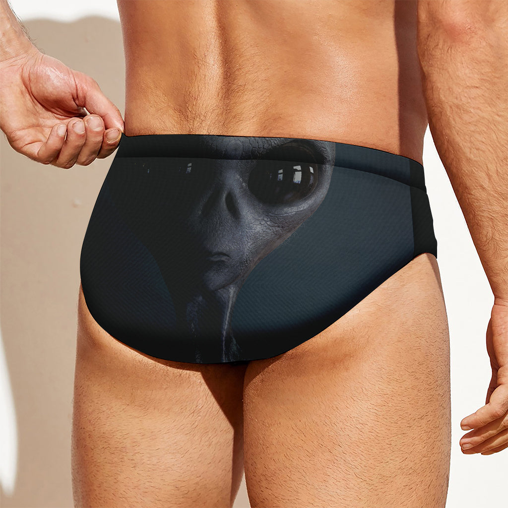 Scary Grey Alien 3D Print Men's Swim Briefs