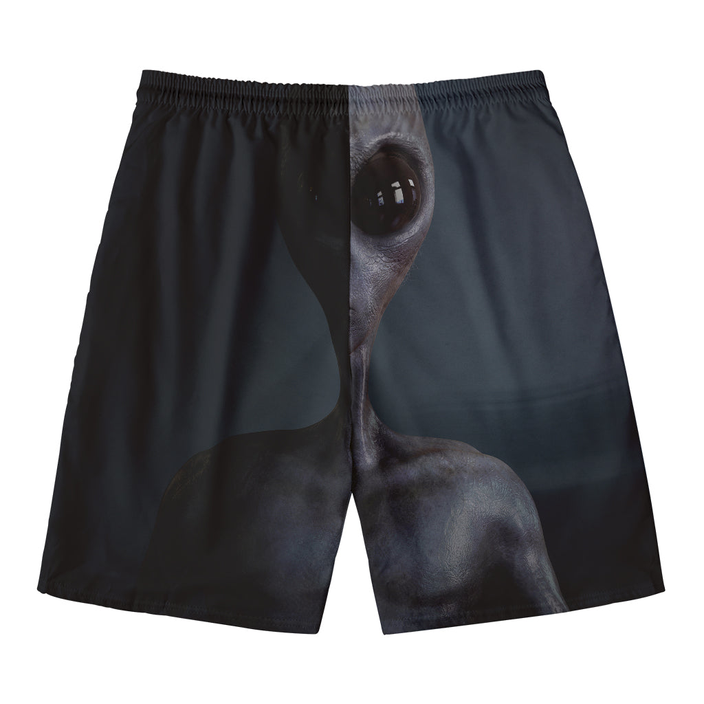 Scary Grey Alien 3D Print Men's Swim Trunks