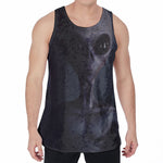 Scary Grey Alien 3D Print Men's Velvet Tank Top