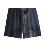 Scary Grey Alien 3D Print Mesh Shorts