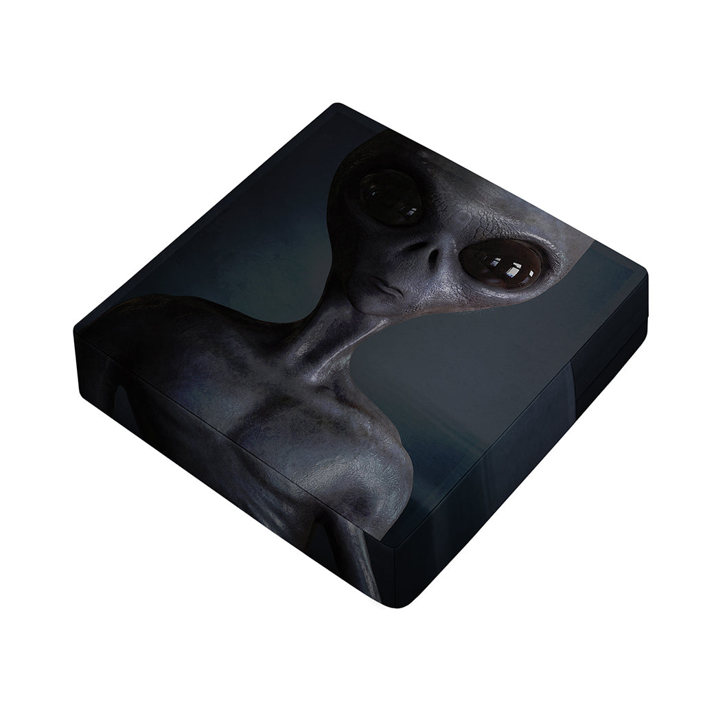 Scary Grey Alien 3D Print Outdoor Seat Cushion Cover