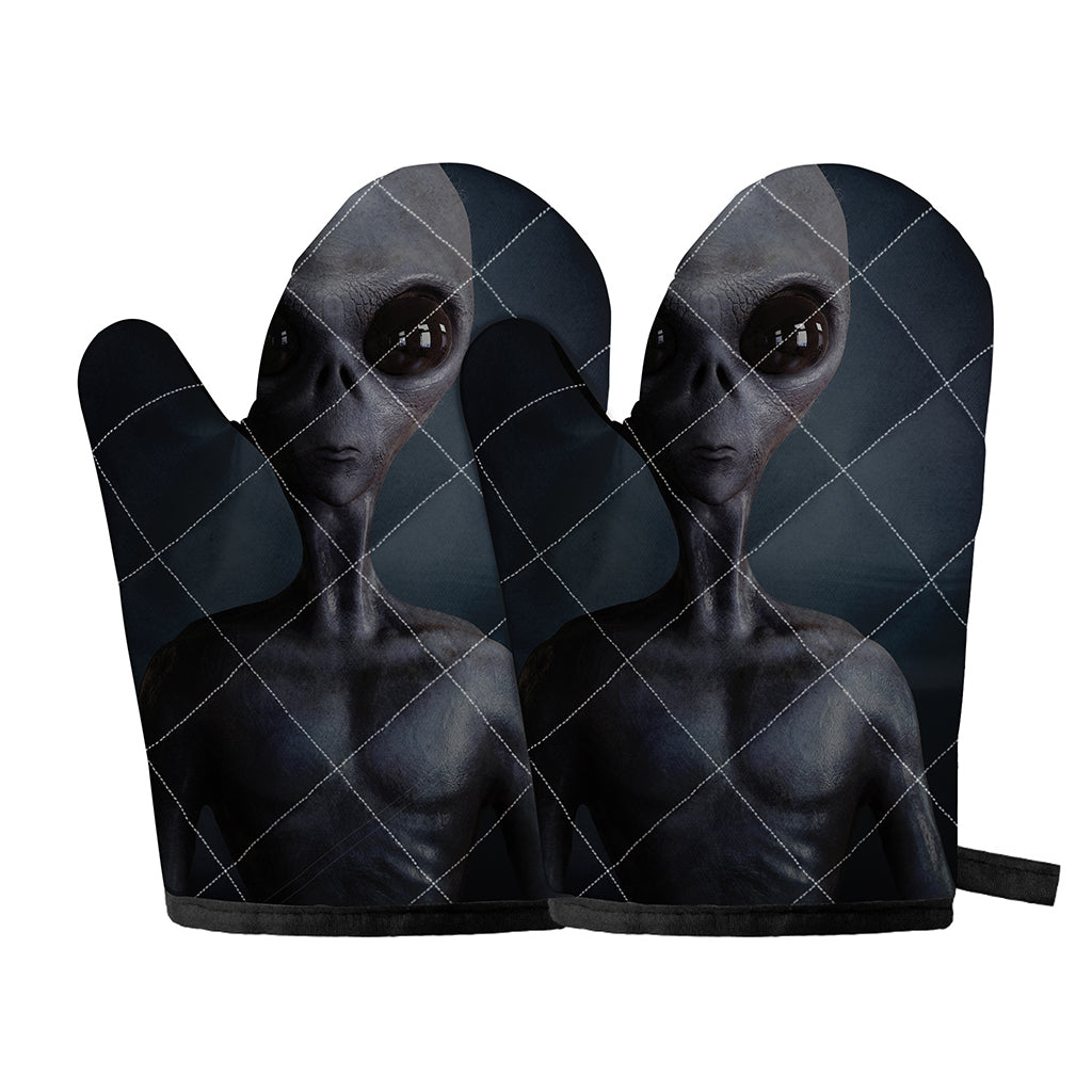 Scary Grey Alien 3D Print Oven Mitts