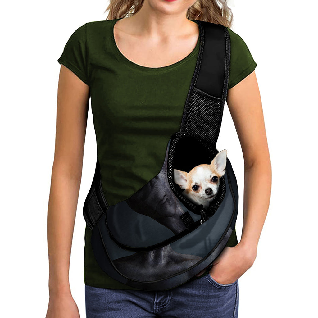 Scary Grey Alien 3D Print Pet Sling Carrier