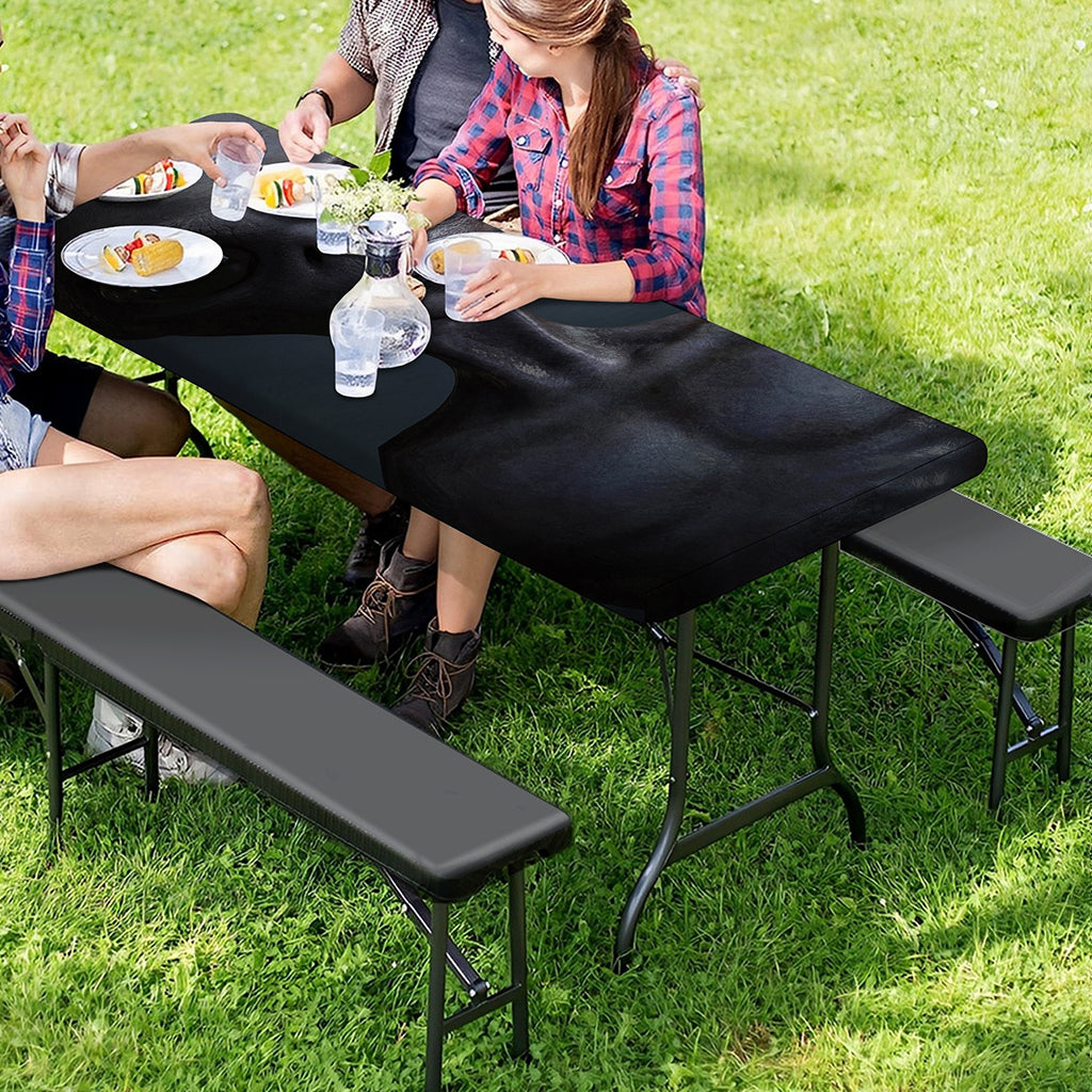 Scary Grey Alien 3D Print Picnic Table Cover