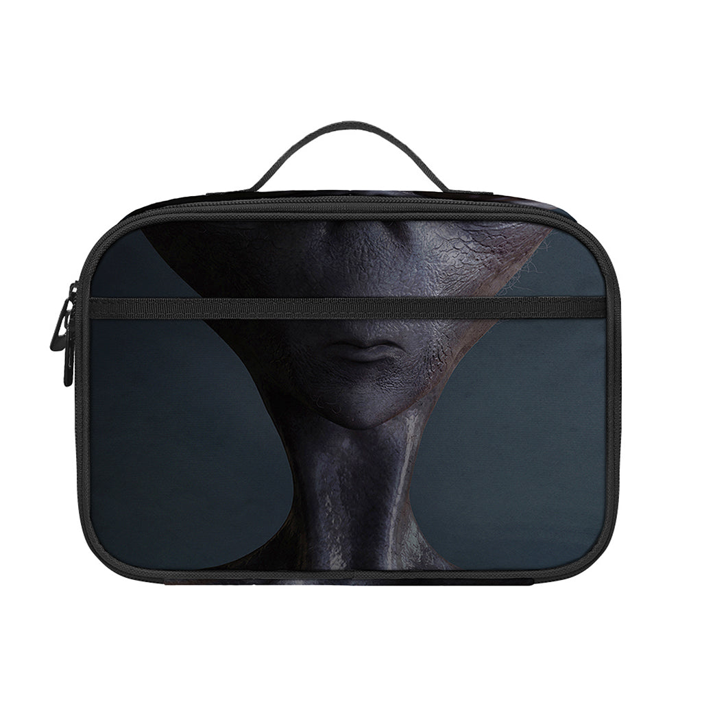 Scary Grey Alien 3D Print Portable Lunch Bag