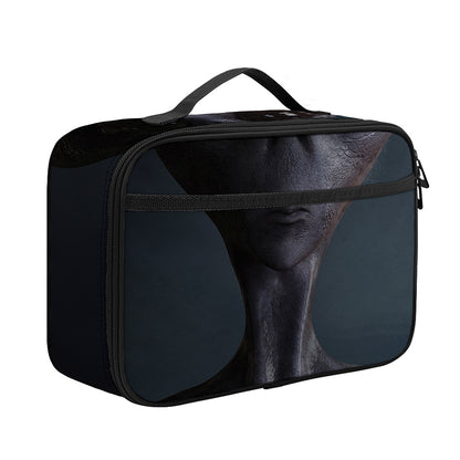 Scary Grey Alien 3D Print Portable Lunch Bag