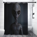 Scary Grey Alien 3D Print Premium Shower Curtain