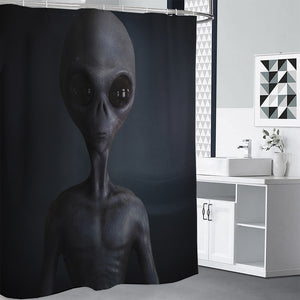 Scary Grey Alien 3D Print Premium Shower Curtain