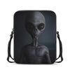 Scary Grey Alien 3D Print Rectangular Crossbody Bag