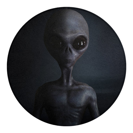 Scary Grey Alien 3D Print Round Blanket