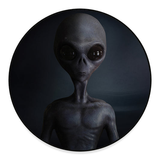 Scary Grey Alien 3D Print Round Floor Mat