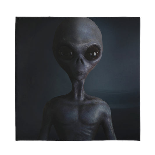 Scary Grey Alien 3D Print Silk Bandana