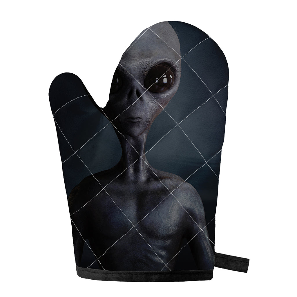 Scary Grey Alien 3D Print Single Oven Mitt