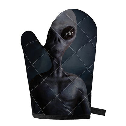 Scary Grey Alien 3D Print Single Oven Mitt