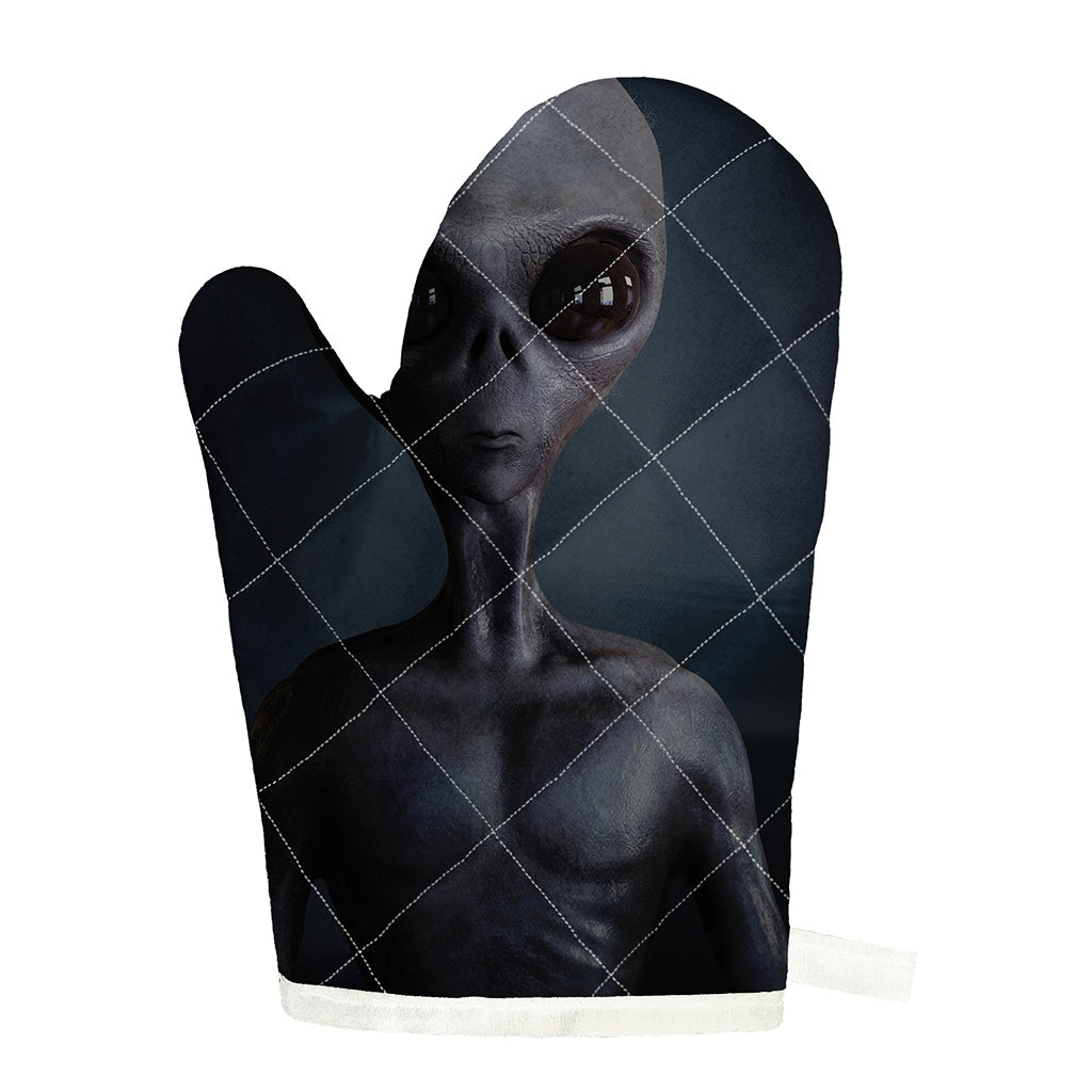 Scary Grey Alien 3D Print Single Oven Mitt