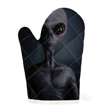 Scary Grey Alien 3D Print Single Oven Mitt