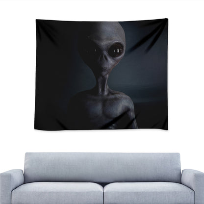 Scary Grey Alien 3D Print Tapestry