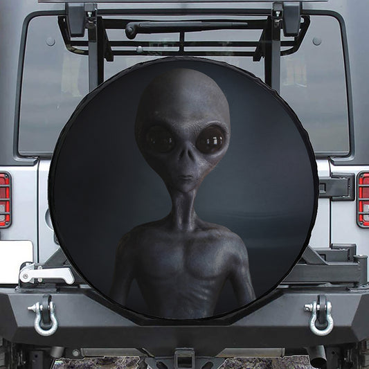 Scary Grey Alien 3D Print Tire Cover