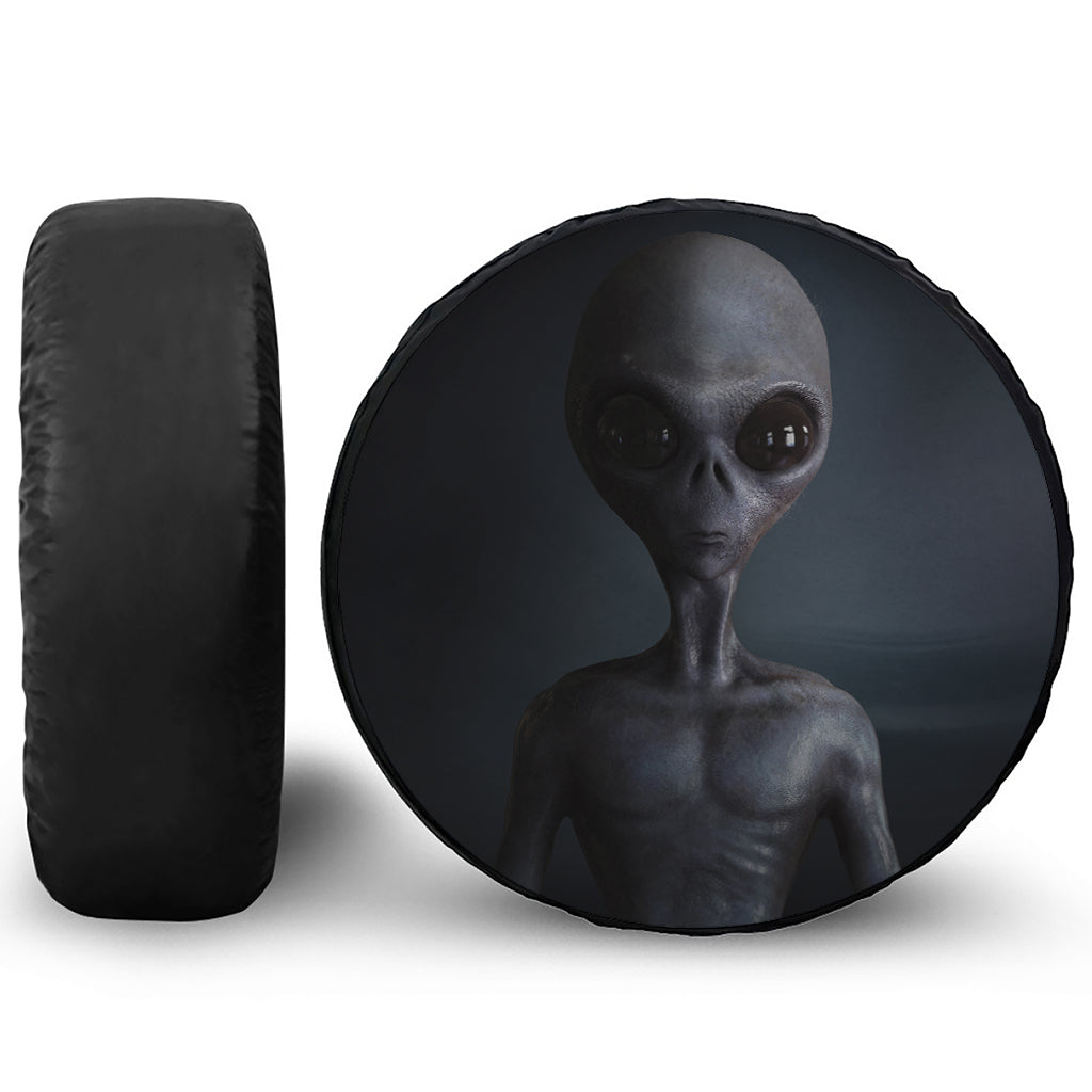 Scary Grey Alien 3D Print Tire Cover