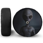 Scary Grey Alien 3D Print Tire Cover With Camera Hole