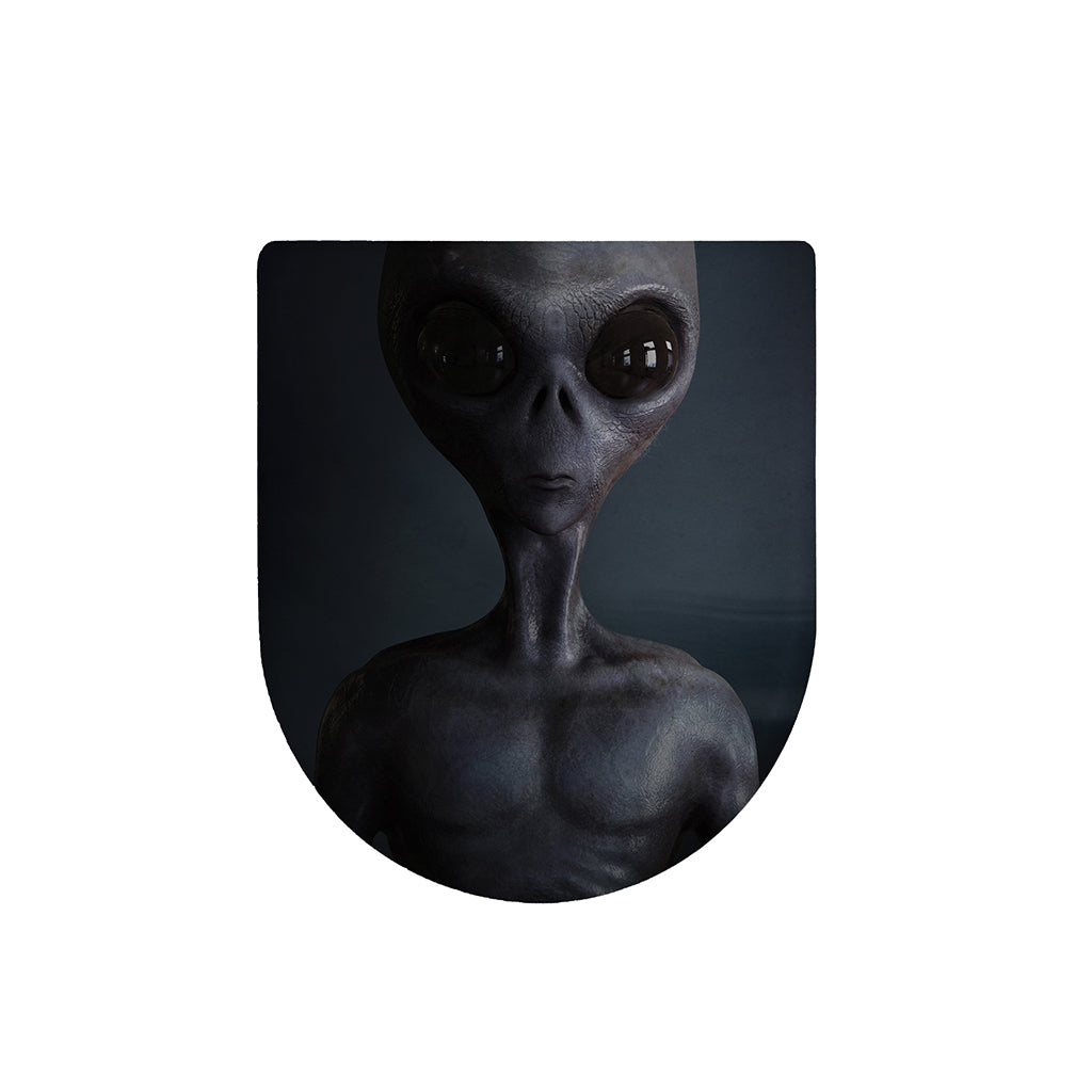 Scary Grey Alien 3D Print Toilet Lid Cover