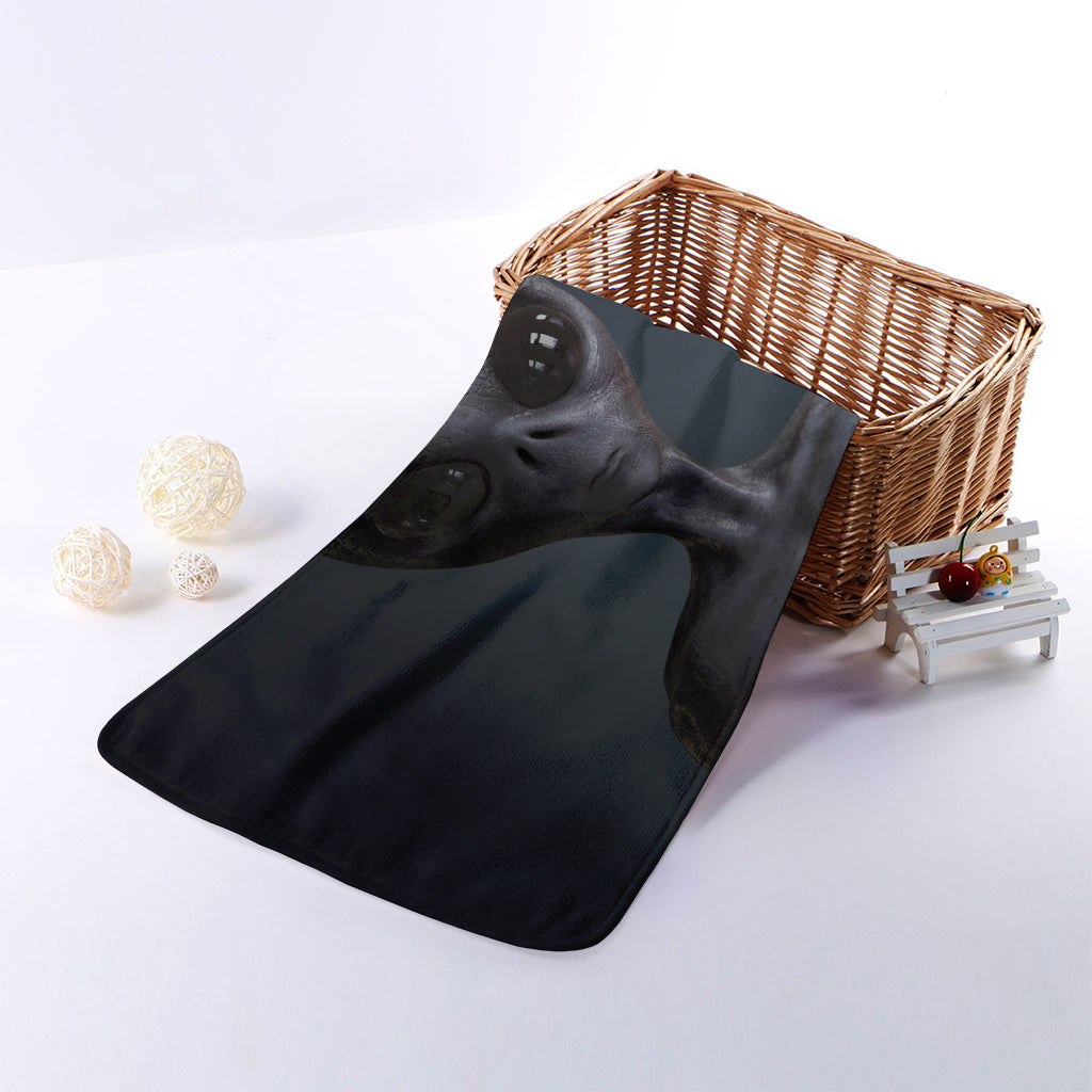 Scary Grey Alien 3D Print Towel