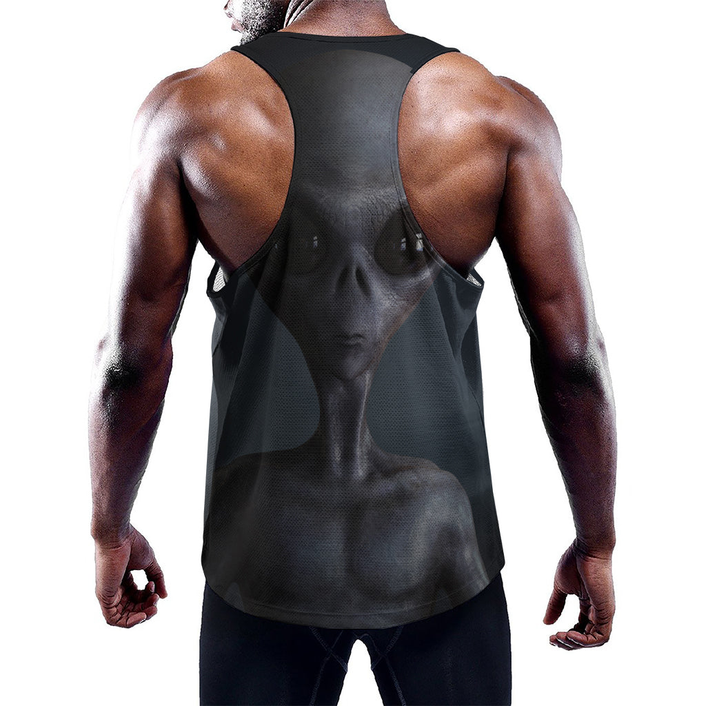 Scary Grey Alien 3D Print Training Tank Top