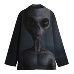 Scary Grey Alien 3D Print Women's Blazer